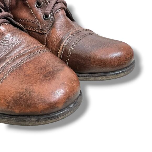 Steve Madden Troopa Combat Style Boots Size 7 Brown Lace Up Leather Military - Picture 7 of 12